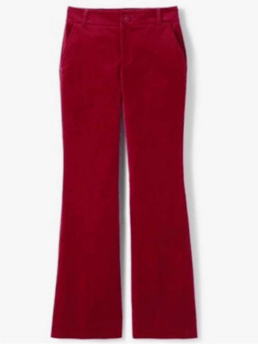 Cabi Ford Trouser Red Velvet Wide Flare Leg High Rise Pants #4625 Size 8